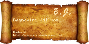 Bagnovini János névjegykártya